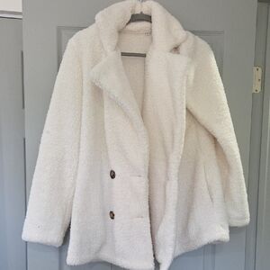 Elegant Cream Teddy Jacket for Women